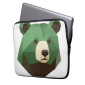 Geometrischer Bärenkopf Low Poly Laptopschutzhülle (Vorderseite Links)