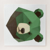 Geometrischer Bärenkopf Low Poly Puzzle (Horizontal)
