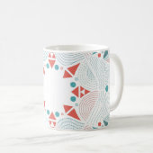 Geometrischer Becher - Kaffeetasse Korallen- und T (VorderseiteRechts)