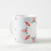 Geometrischer Becher - Kaffeetasse Korallen- und T (Vorderseite Links)