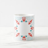 Geometrischer Becher - Kaffeetasse Korallen- und T (Mittel)