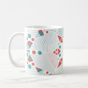 Geometrischer Becher - Kaffeetasse Korallen- und T