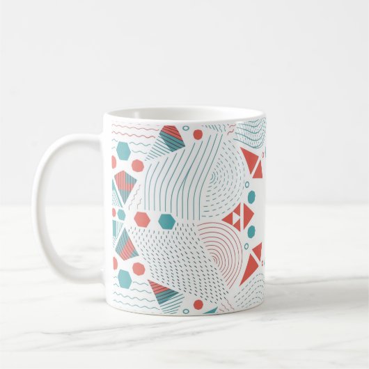 Geometrischer Becher - Kaffeetasse Korallen- und T (Links)