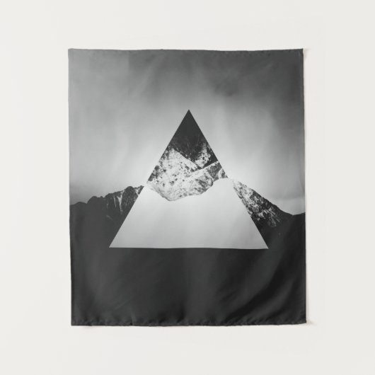 Geometrischer Berg im Dreieck Wandteppich (Vorderseite)
