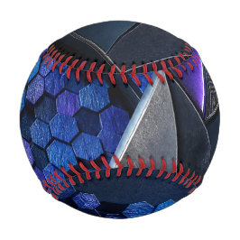 Geometrischer Blitz aus Saphir-Hexagonen Baseball