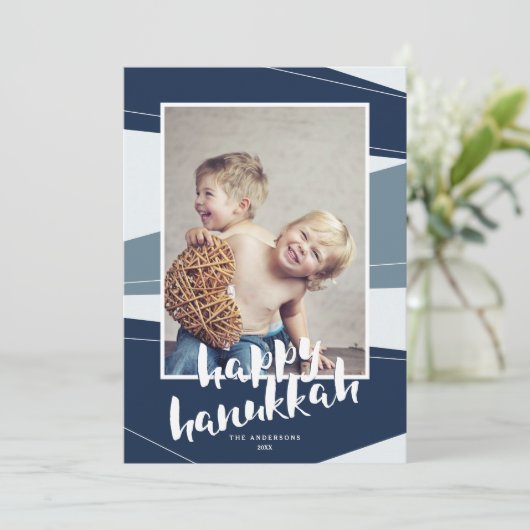 Geometrischer Block | Hanukkah und Weihnachten Int (Stehend Vorderseite)