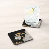 Geometrischer Bonsai und Mond - Mutter der Perle Getränkeuntersetzer (Rechte Seite)