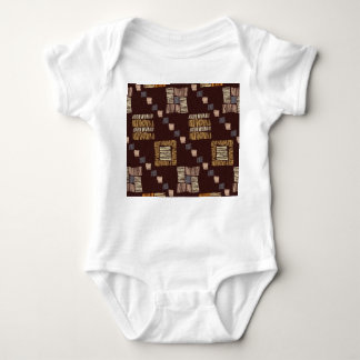 Geometrischer brauner Ethnic-Stamm-Hintergrund Baby Strampler