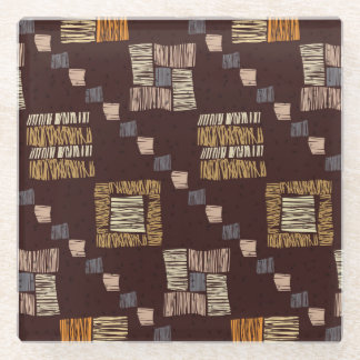 Geometrischer brauner Ethnic-Stamm-Hintergrund Glasuntersetzer