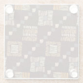 Geometrischer brauner Ethnic-Stamm-Hintergrund Glasuntersetzer (Rückseite)