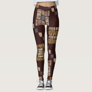 Geometrischer brauner Ethnic-Stamm-Hintergrund Leggings