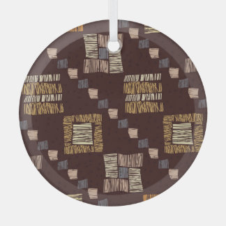 Geometrischer brauner Ethnic-Stamm-Hintergrund Ornament Aus Glas