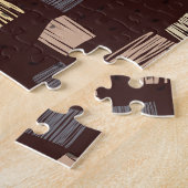 Geometrischer brauner Ethnic-Stamm-Hintergrund Puzzle (Seite)