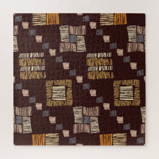 Geometrischer brauner Ethnic-Stamm-Hintergrund Puzzle