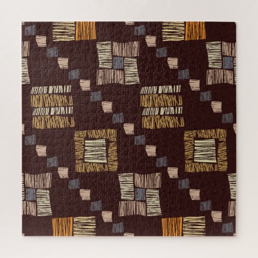 Geometrischer brauner Ethnic-Stamm-Hintergrund Puzzle (Vertikal)