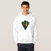 Geometrischer Brüllbär-Berg-Pullover Hoodie (Vorne ganz)