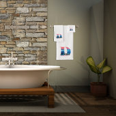 Geometrischer Buchstabe D Korallenrosa, monogramm Badhandtuch Set