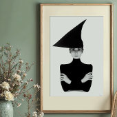 Geometrischer Chic: Monochrome Elegance-Portrait Poster