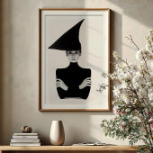 Geometrischer Chic: Monochrome Elegance-Portrait Poster