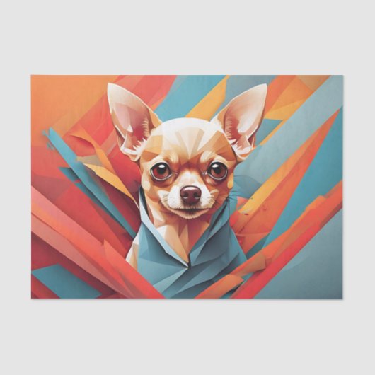 Geometrischer Chihuahua-Hund Seidenpapier (Vorderseite)