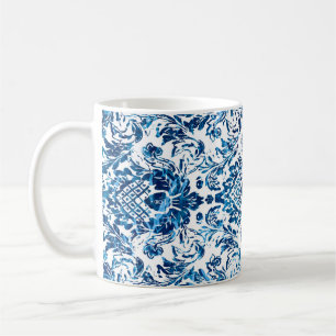 Geometrischer Damast nahtloses Muster mit Grundier Kaffeetasse