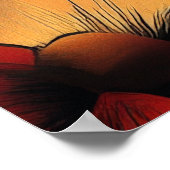 Geometrischer Deko aus Gold und Roter Flora (Ecke)