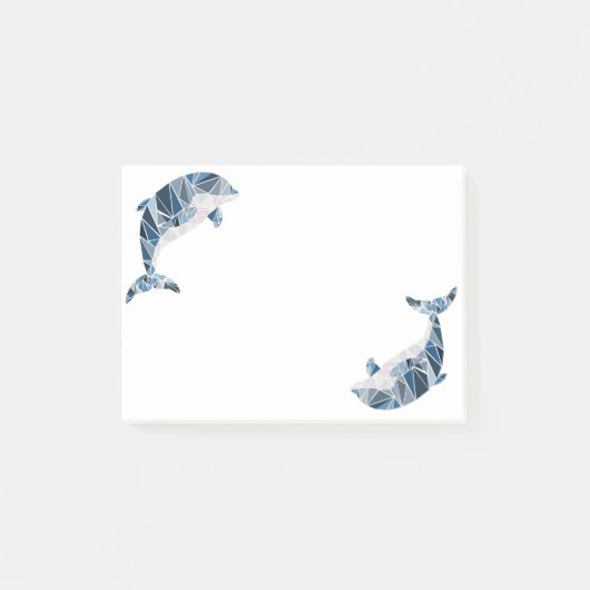 Geometrischer Delphin Post-it Klebezettel (Vorderseite)