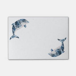 Geometrischer Delphin Post-it Klebezettel