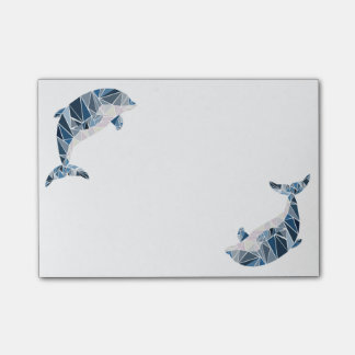 Geometrischer Delphin Post-it Klebezettel