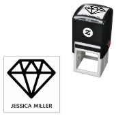 Geometrischer Diamant-Individuelle Name Permastempel (Beispiel)