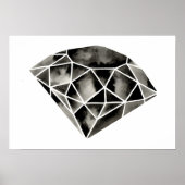 Geometrischer Diamant. Original Print . Schwarz-We Poster (Vorne)