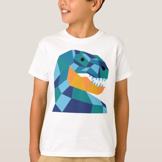 Geometrischer Dinosaurier-T - Shirt für Kinder - (Vorderseite)