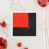 geometrischer Druck in Rot, Schwarz und Weiß Serviette (Beispiel)