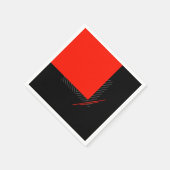 geometrischer Druck in Rot, Schwarz und Weiß Serviette (Ecke)