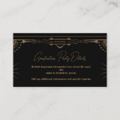 Geometrischer Dunkelschwarzer Gatsby-Abschluss Begleitkarte (Vorderseite)