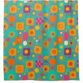 Geometrischer Duschvorhang für Retro - Funky & Fun (Vorderseite)