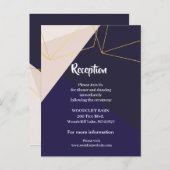 geometrischer Empfang der rosa, blauen und goldgel Ankündigungspostkarte (Vorne/Hinten)