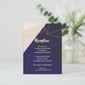 geometrischer Empfang der rosa, blauen und goldgel Ankündigungspostkarte (Stehend Vorderseite)