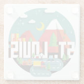 Geometrischer Entwurf St. Louis, Missouri Glasuntersetzer (Rückseite)