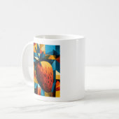 Geometrischer Erdbeeren-Abstrakt-Retro-Kaffeebeche Kaffeetasse (Vorderseite Links)