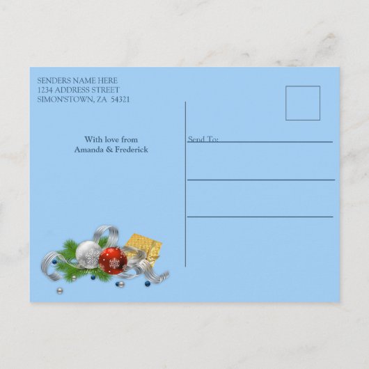 Geometrischer Erntedank mit roten grünen Rahmen Einladungspostkarte (Rückseite)