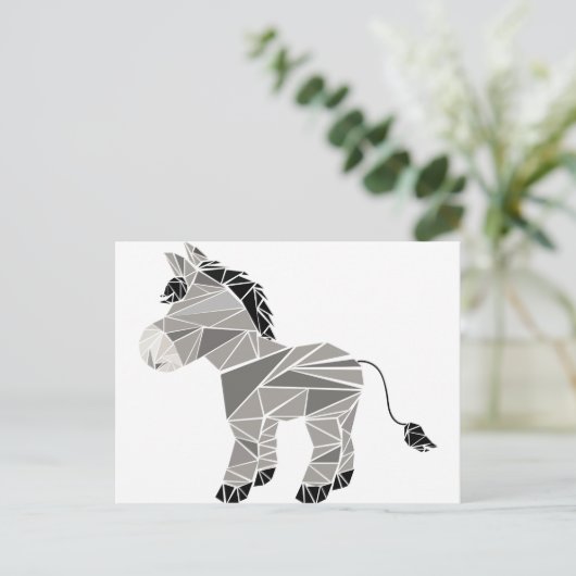 Geometrischer Esel Postkarte (Stehend Vorderseite)