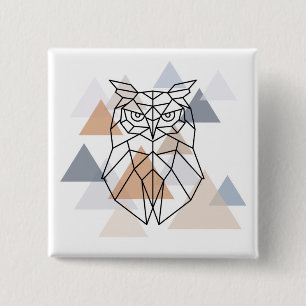 Geometrischer Eulen-Entwurf Button