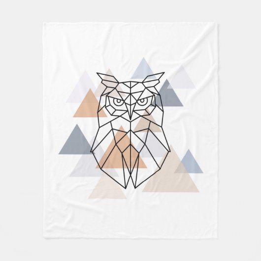 Geometrischer Eulen-Entwurf Fleecedecke (Vorderseite)
