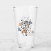 Geometrischer Eulen-Entwurf Glas (Vorderseite)