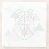 Geometrischer Eulen-Entwurf Glasuntersetzer (Rückseite)