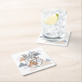 Geometrischer Eulen-Entwurf Rechteckiger Pappuntersetzer (Vor Ort)