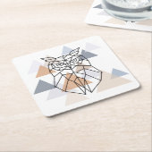 Geometrischer Eulen-Entwurf Rechteckiger Pappuntersetzer (angewinkelt)