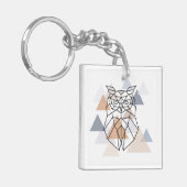 Geometrischer Eulen-Entwurf Schlüsselanhänger (Vorderseite links)