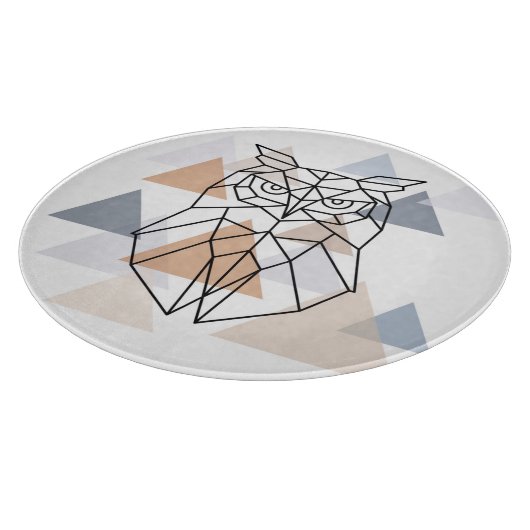 Geometrischer Eulen-Entwurf Schneidebrett (Ecke)
